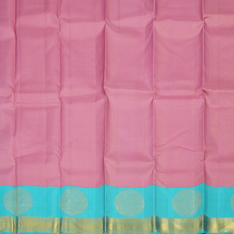 Hayagrivas Rose Pink Kanjivaram Pattu Pavadai with Sky Blue border KBE1637K1-1
