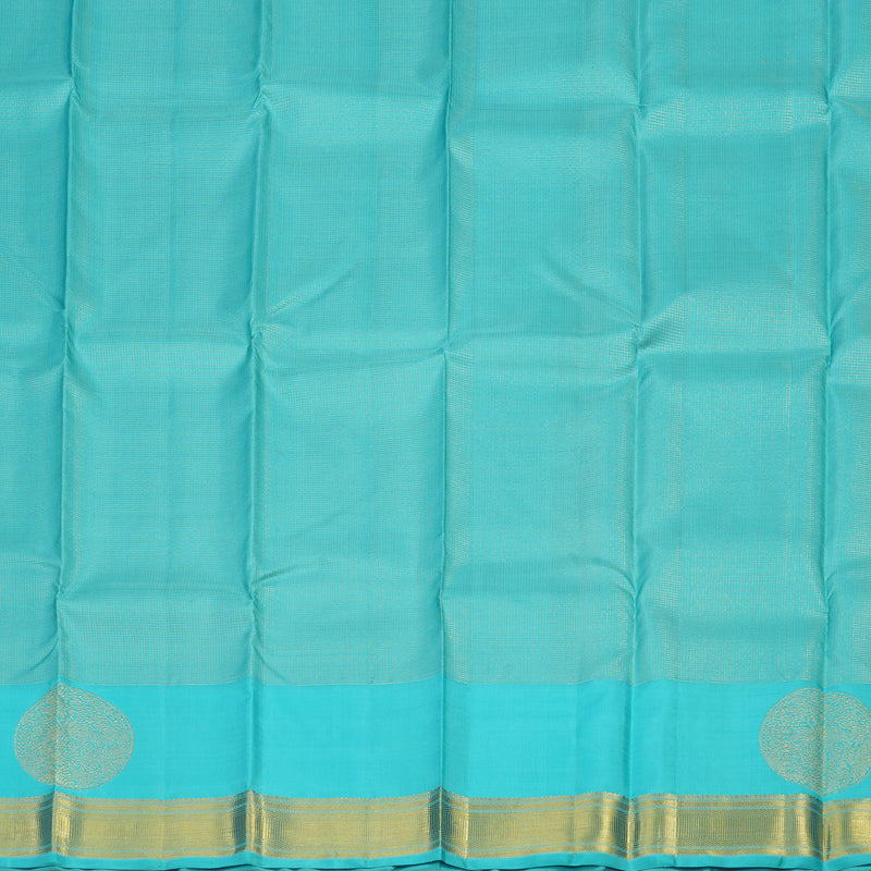 Hayagrivas Navy Blue Kanjivaram Pattu Pavadai with Sky Blue border KBE1637K1-2