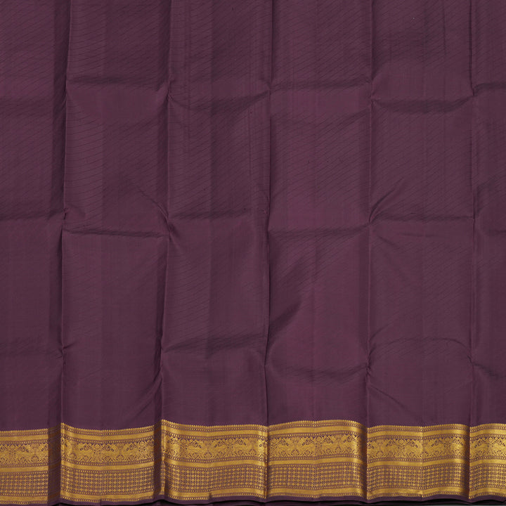 Hayagrivas Rust Orange Kanjivaram Pattu Pavadai with Deep Violet border KBE1637K3-2