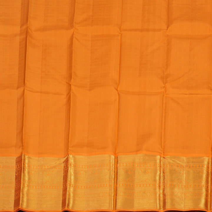 Hayagrivas Dark Green Kanjivaram Pattu Pavadai with Orange border KBE1637K6-2