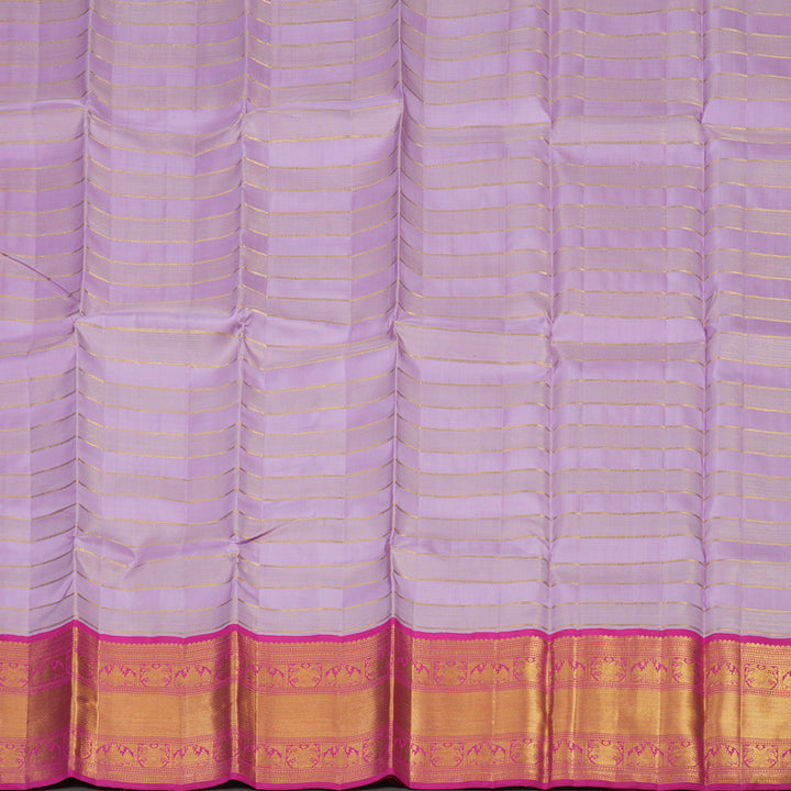 Hayagrivas Lilac Kanjivaram Pattu Pavadai with Rani Pink border KBE1637K7-2