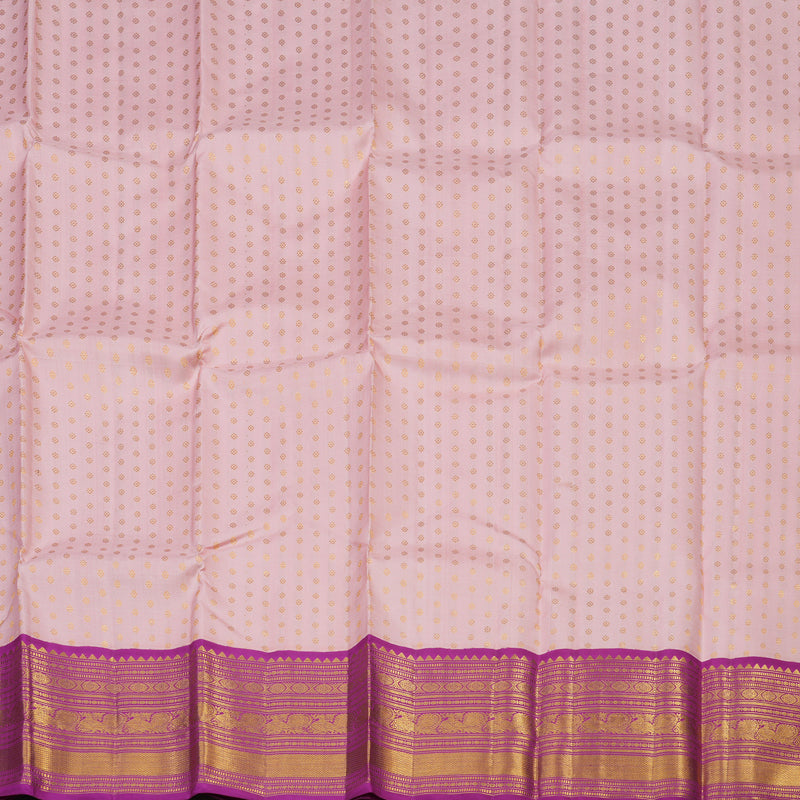 Hayagrivas Baby Pink Kanjivaram Pattu Pavadai with Violet border KBE1637K8-1