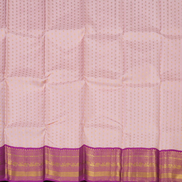 Hayagrivas Baby Pink Kanjivaram Pattu Pavadai with Violet border KBE1637K8-1