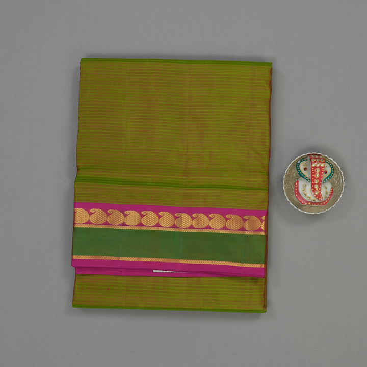 Hayagrivas Manthalir Pure Ten Yards Silk Saree with Rani Pink border KBE1638K3-11