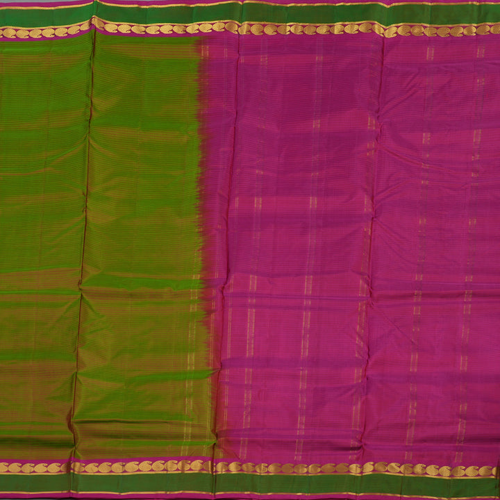 Hayagrivas Manthalir Pure Ten Yards Silk Saree with Rani Pink border KBE1638K3-11