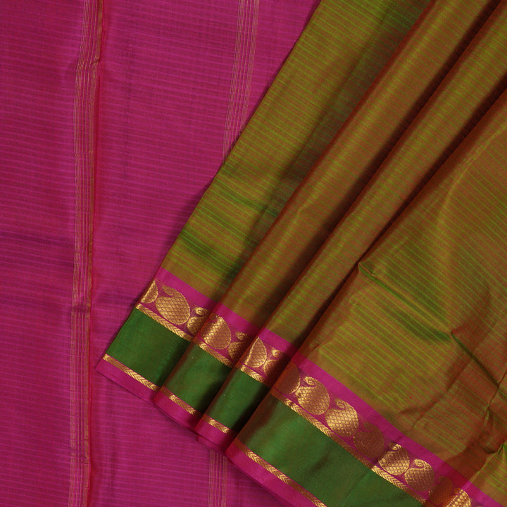 Hayagrivas Manthalir Pure Ten Yards Silk Saree with Rani Pink border KBE1638K3-11