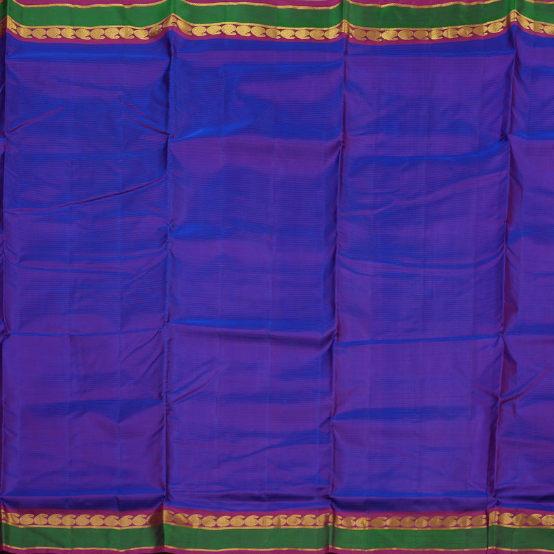 Hayagrivas Purple Pure Ten Yards Silk Saree with Magenta border KBE1638K3-13