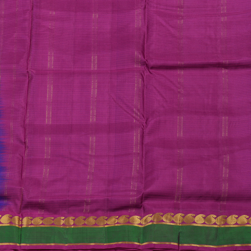 Hayagrivas Purple Pure Ten Yards Silk Saree with Magenta border KBE1638K3-13