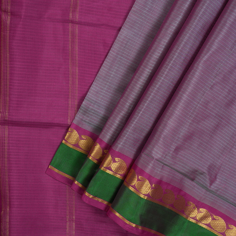 Hayagrivas Lilac Pure Ten Yards Silk Saree with Purple border KBE1638K3-15