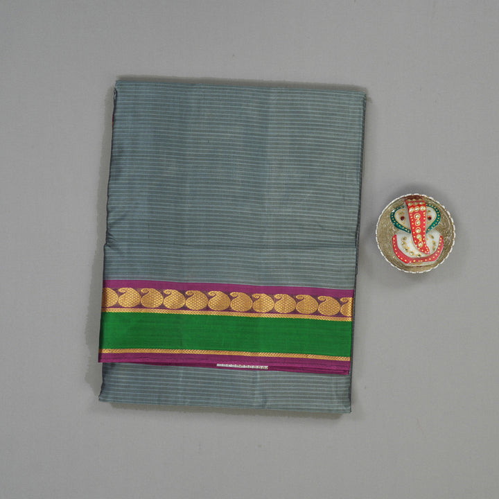 Hayagrivas Handloom Grey Ten Yards Silk Madisar KBE1638K3-19