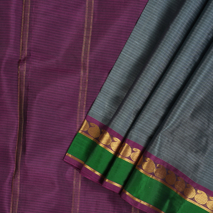 Hayagrivas Handloom Grey Ten Yards Silk Madisar KBE1638K3-19