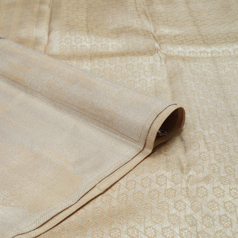 Hayagrivas Handloom Chocolate Brown Kanjivaram Silk Saree with Cream Border KBE1639K1-2