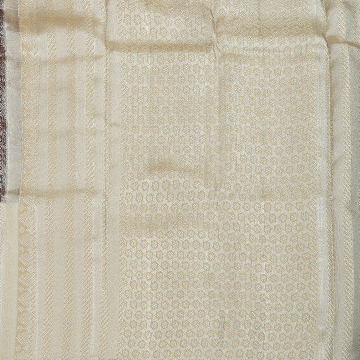 Hayagrivas Handloom Chocolate Brown Kanjivaram Silk Saree with Cream Border KBE1639K1-2