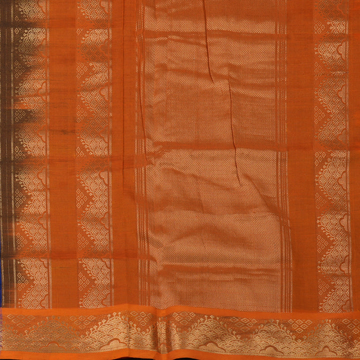 Hayagrivas Royal Blue Pure Ten Yards Silk Cotton Saree KBE1641K11-4