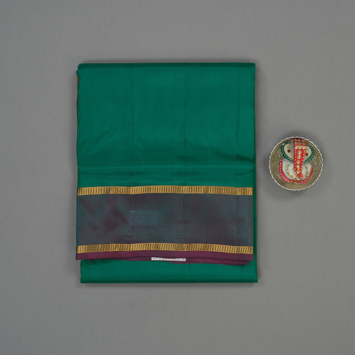 Hayagrivas Emerald Green Pure Ten Yards Silk Saree KBE1644K3-10