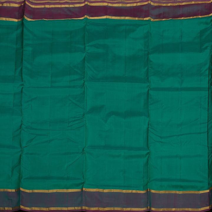Hayagrivas Emerald Green Pure Ten Yards Silk Saree KBE1644K3-10