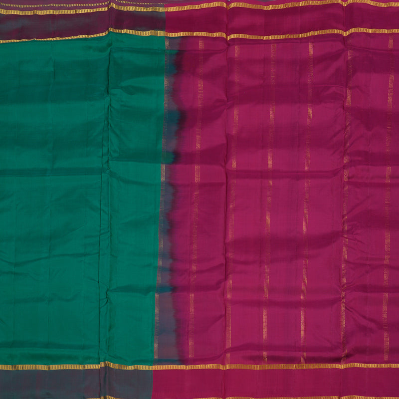 Hayagrivas Emerald Green Pure Ten Yards Silk Saree KBE1644K3-10