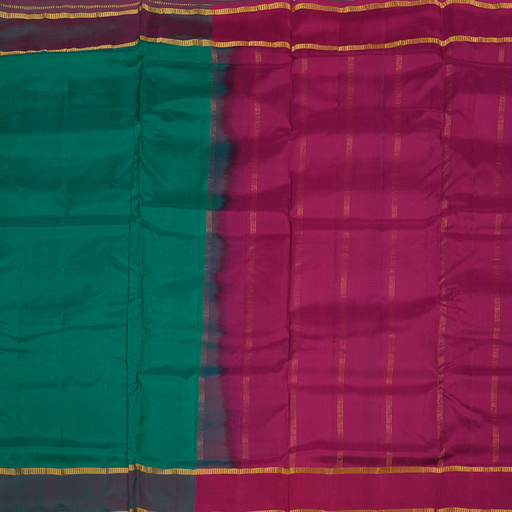 Hayagrivas Emerald Green Pure Ten Yards Silk Saree KBE1644K3-10