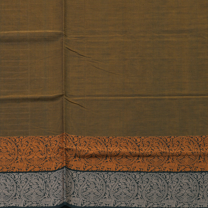 Hayagrivas Handloom Pure Cotton Saree in Subtle Golden brown KBE164D12-1