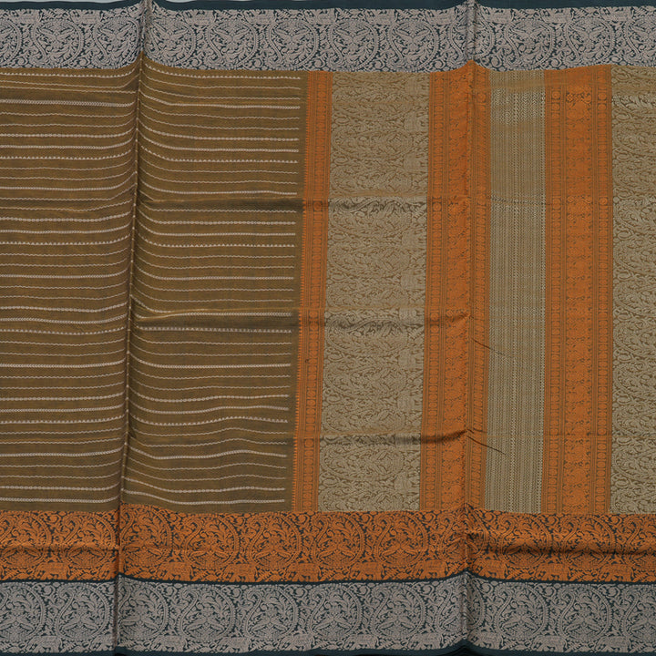 Hayagrivas Handloom Pure Cotton Saree in Subtle Golden brown KBE164D12-1