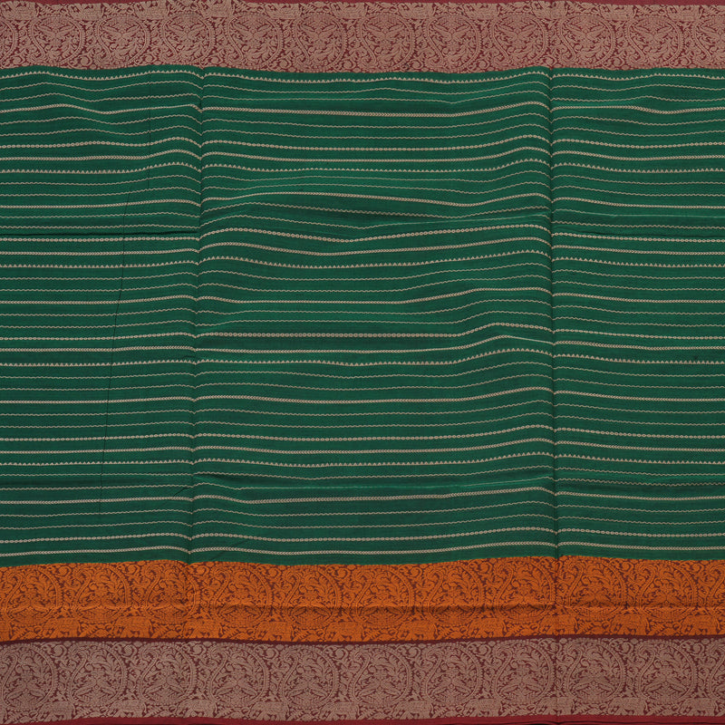 Hayagrivas Handloom Pure Cotton Saree in Vivid Green KBE164D12-2