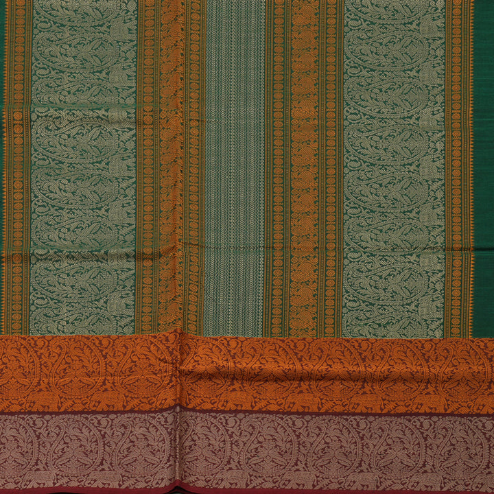Hayagrivas Handloom Pure Cotton Saree in Vivid Green KBE164D12-2