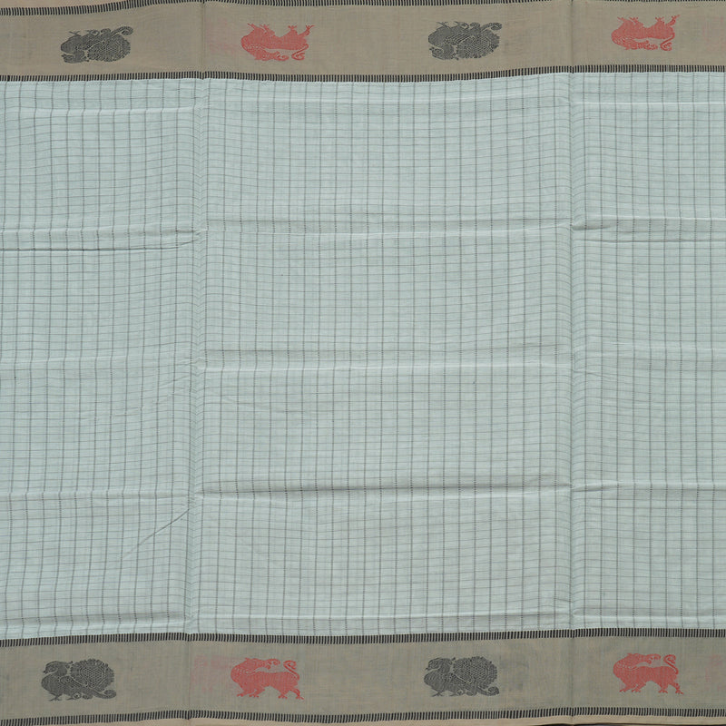 Hayagrivas Handloom Pure Cotton Saree in Pristine Half White KBE164D14-2