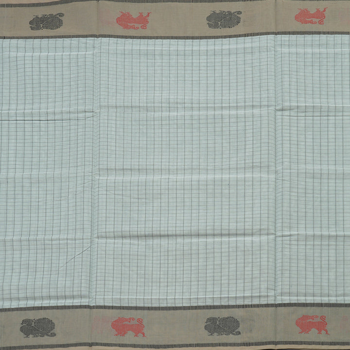 Hayagrivas Handloom Pure Cotton Saree in Pristine Half White KBE164D14-2