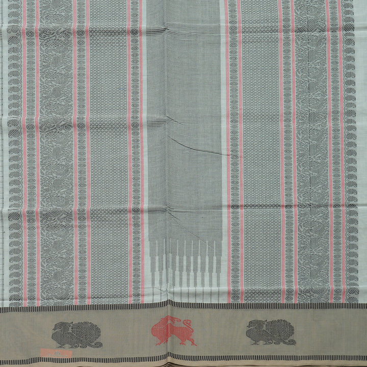 Hayagrivas Handloom Pure Cotton Saree in Pristine Half White KBE164D14-2
