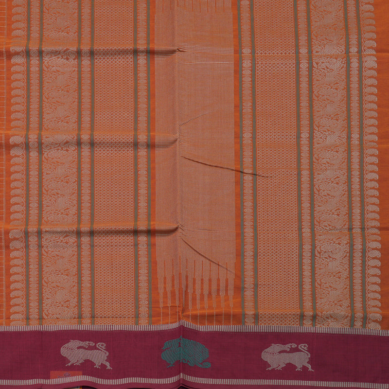 Hayagrivas Handloom Pure Cotton Saree in Attractive Honey Orange KBE164D14-3