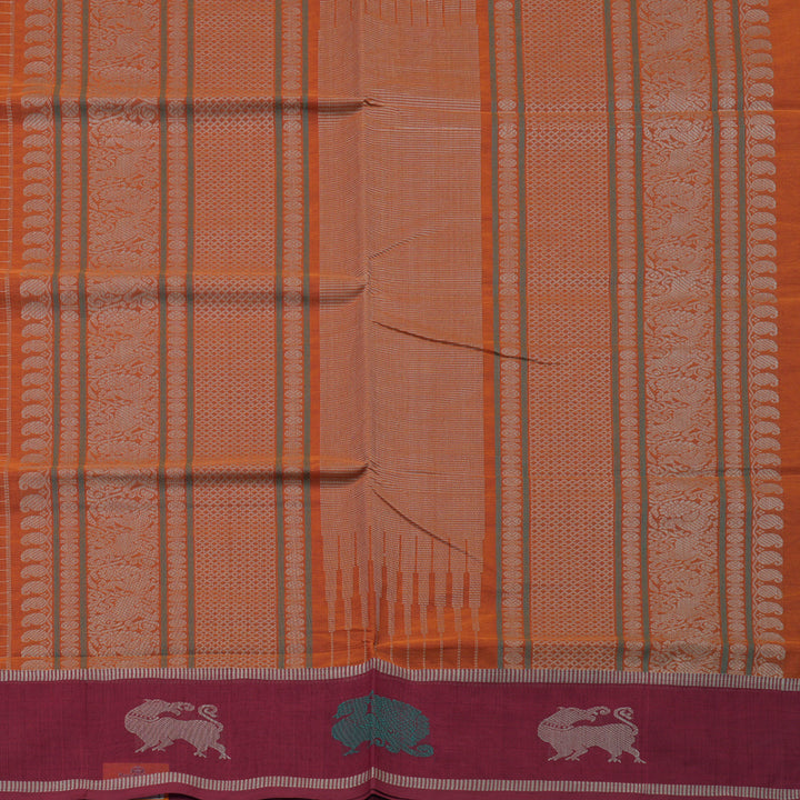 Hayagrivas Handloom Pure Cotton Saree in Attractive Honey Orange KBE164D14-3