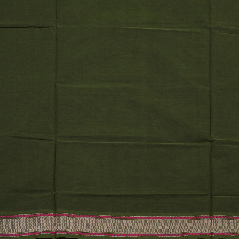 Hayagrivas Handloom Pure Cotton Saree in Elegant Dark Mehendi Green KBE164D15-2