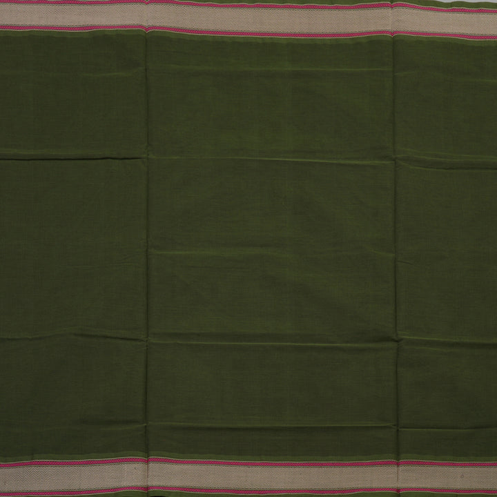 Hayagrivas Handloom Pure Cotton Saree in Elegant Dark Mehendi Green KBE164D15-2