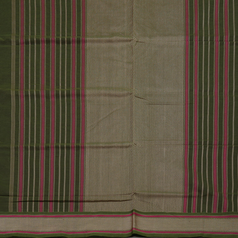 Hayagrivas Handloom Pure Cotton Saree in Elegant Dark Mehendi Green KBE164D15-2