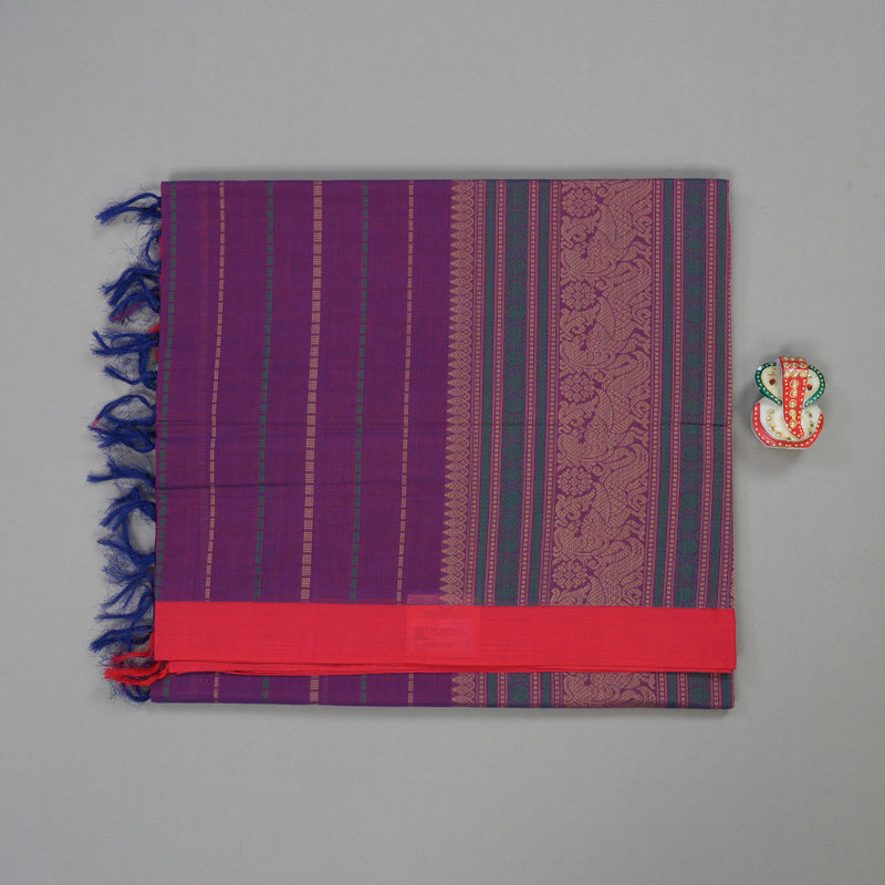 Hayagrivas Handloom Pure Cotton Saree in Sophisticated Purple KBE164D18-1