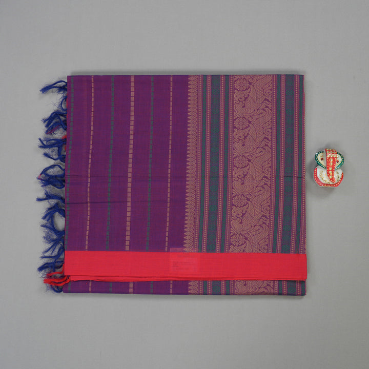 Hayagrivas Handloom Pure Cotton Saree in Sophisticated Purple KBE164D18-1