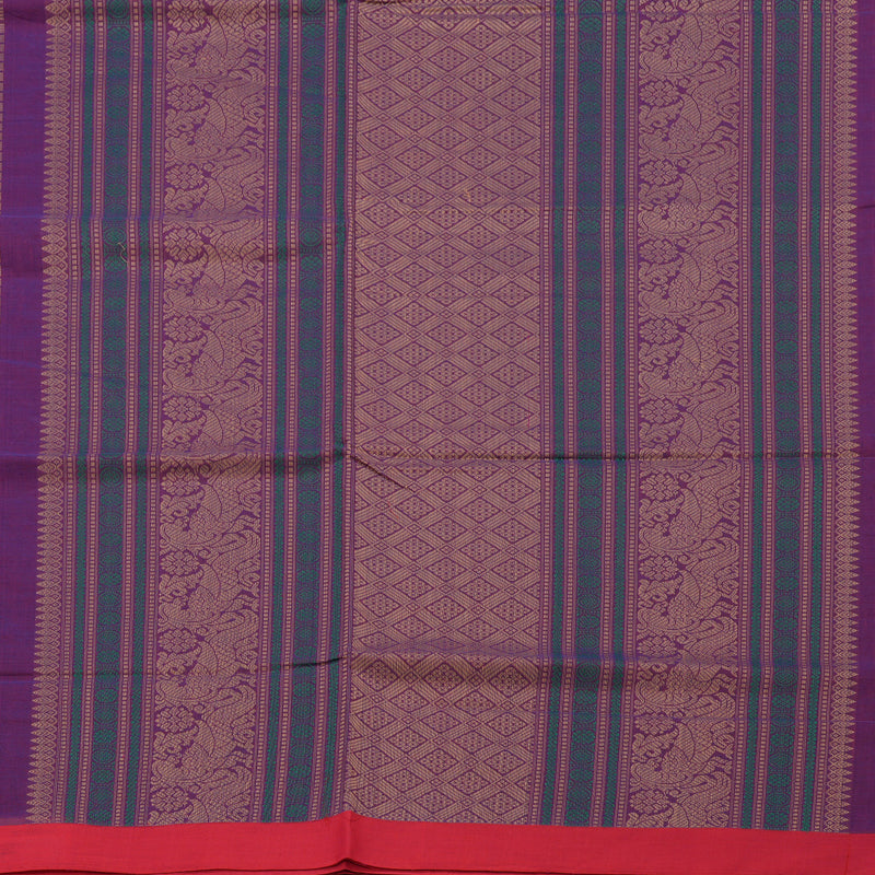 Hayagrivas Handloom Pure Cotton Saree in Sophisticated Purple KBE164D18-1