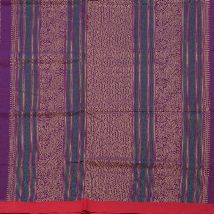 Hayagrivas Handloom Pure Cotton Saree in Sophisticated Purple KBE164D18-1