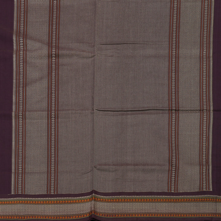 Hayagrivas Handloom Pure Cotton Saree in Stylish Dark plum Purple KBE164D21-1