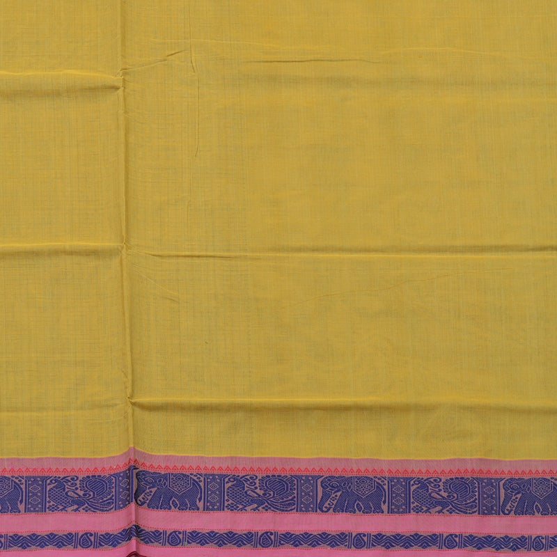 Hayagrivas Handloom Pure Cotton Saree in Vibrant Light Yellow KBE164D22-2