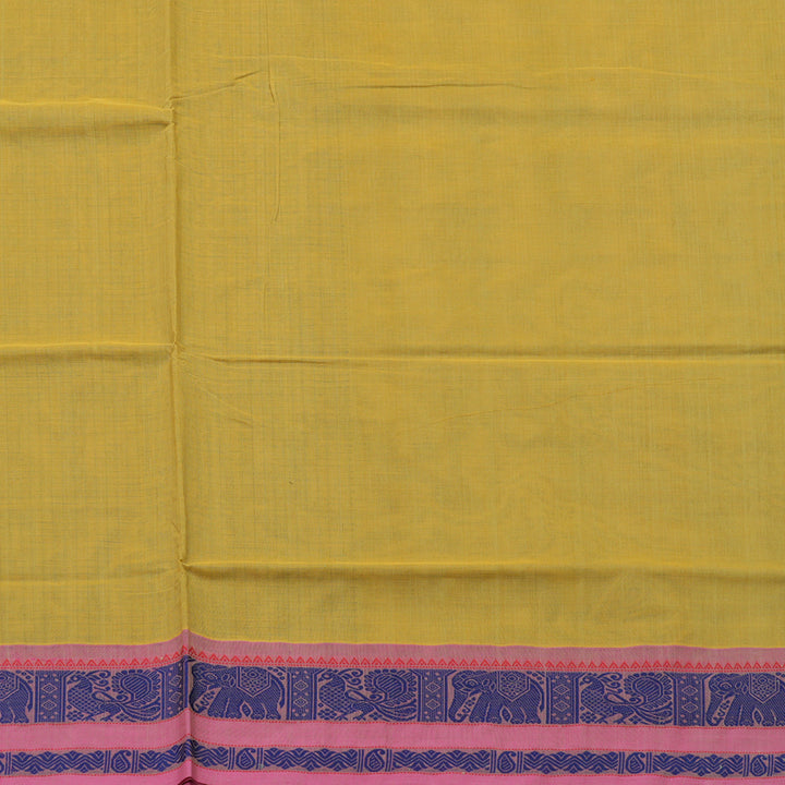 Hayagrivas Handloom Pure Cotton Saree in Vibrant Light Yellow KBE164D22-2