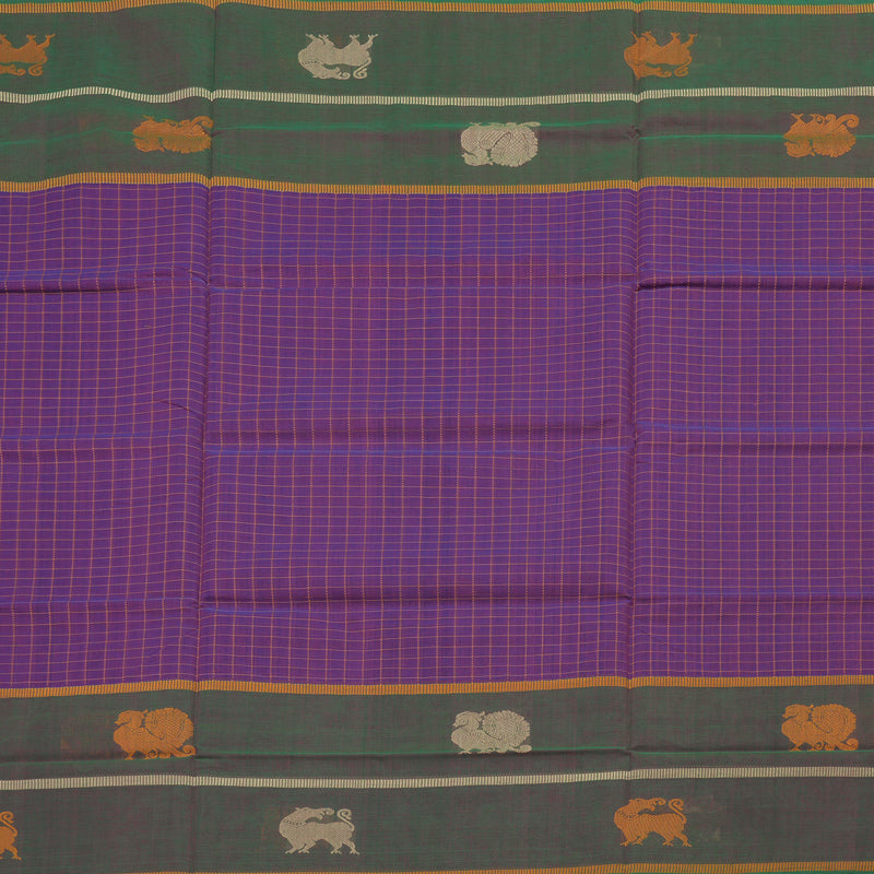 Hayagrivas Handloom pure cotton saree in purple with manthalir colour KBE164D25-1