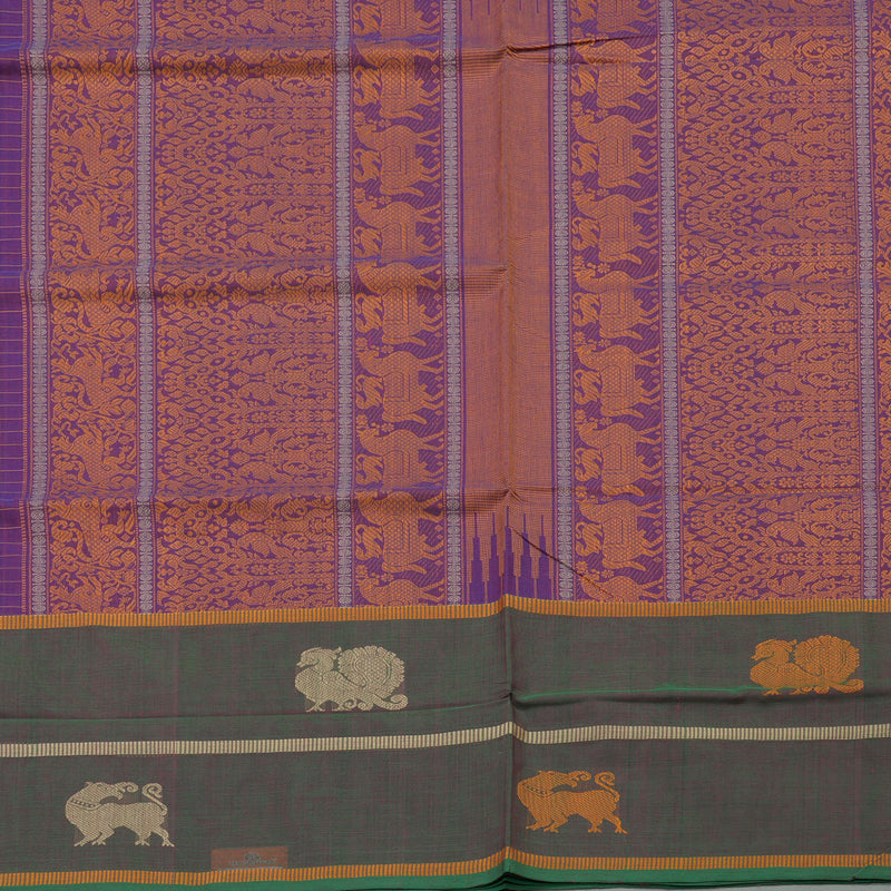 Hayagrivas Handloom pure cotton saree in purple with manthalir colour KBE164D25-1