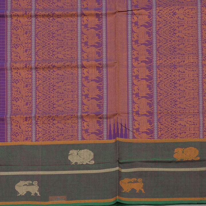 Hayagrivas Handloom pure cotton saree in purple with manthalir colour KBE164D25-1