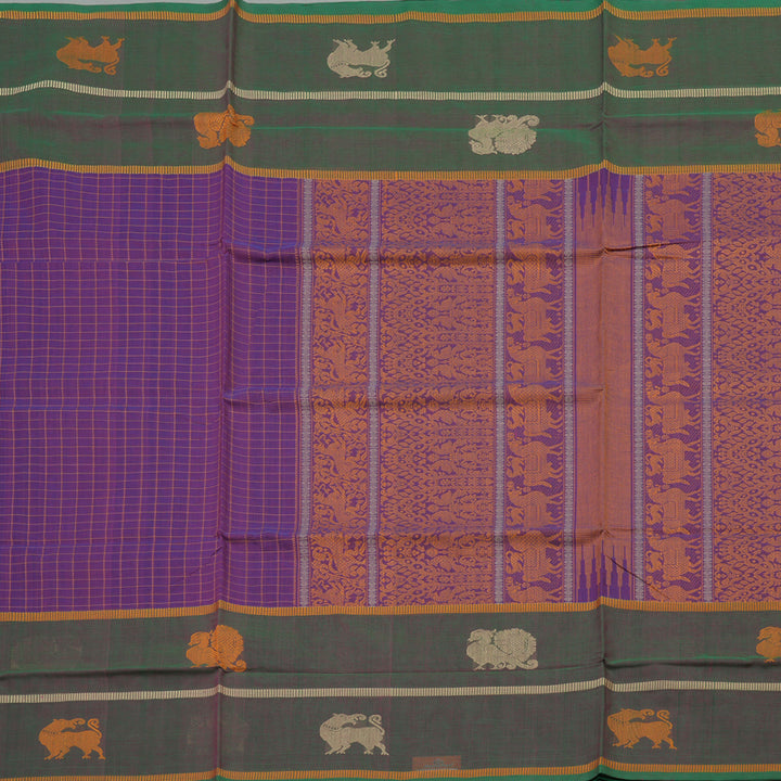 Hayagrivas Handloom pure cotton saree in purple with manthalir colour KBE164D25-1