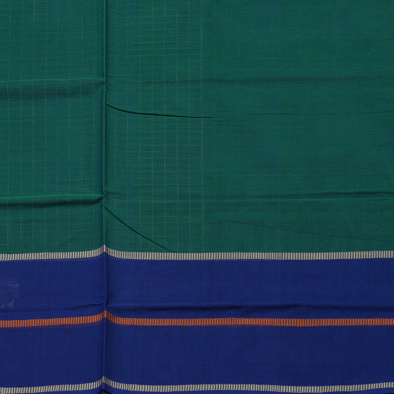 Hayagrivas handloom pure cotton saree in peacock green KBE164D25-2