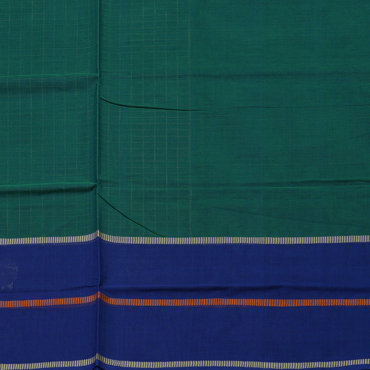 Hayagrivas handloom pure cotton saree in peacock green KBE164D25-2
