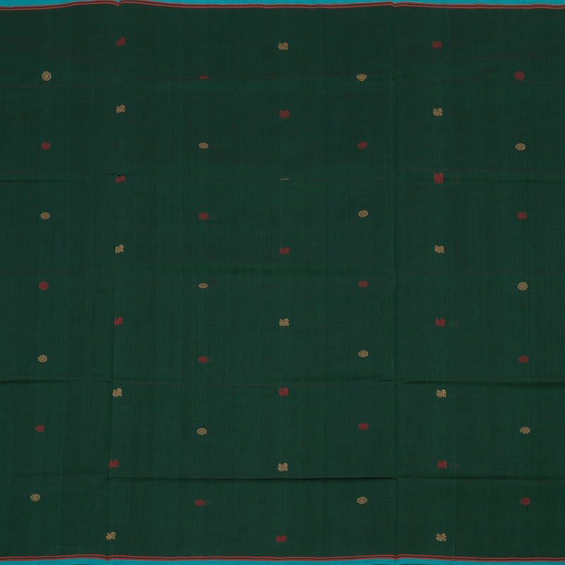 Hayagrivas Handloom Pure Cotton Saree in Attractive Bottle Green KBE164D4-1