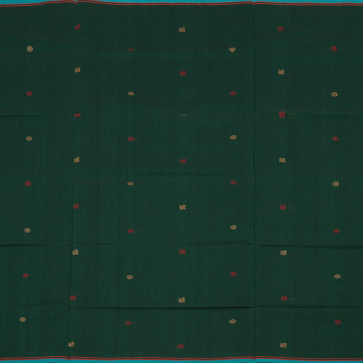 Hayagrivas Handloom Pure Cotton Saree in Attractive Bottle Green KBE164D4-1