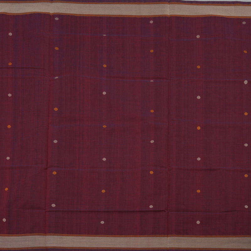 Hayagrivas Handloom Pure Cotton Saree in Intense Wine Maroon KBE164D7-2